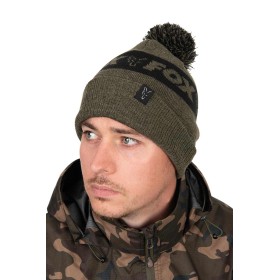 Шапка Fox Collection Bobble - Green & Black
